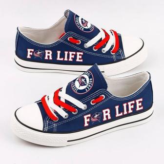 Columbus Blue Jackets NHL Hockey Gift For Fans Low Top Custom Canvas Shoes LT0700 | Favorety UK