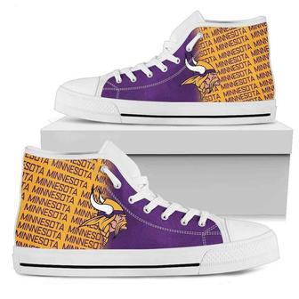 Nfl MlNNESOTA VlKINGS Custom Canvas High Top Shoes | Favorety DE