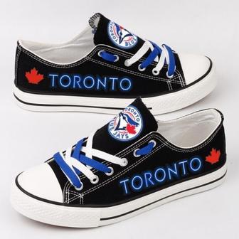 Toronto BIue Jays MLB Baseball 1 Gift For Fans Low Top Custom Canvas Shoes | Favorety AU