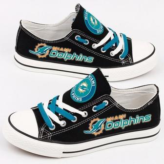 MlAMl DOLPHINS NFL Football 4 Gift For Fans Low Top Custom Canvas Shoes | Favorety CA