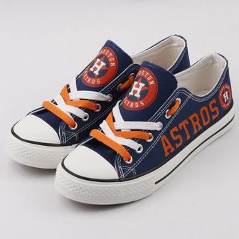 Houston Astros MLB Baseball 5 Football Gift For Fans Low Top Custom Canvas Shoes | Favorety CA