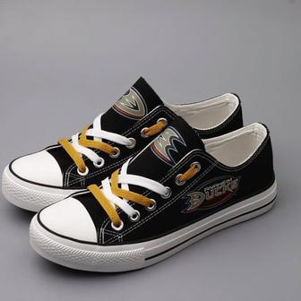 Anaheim Ducks NHL Hockey Gift For Fans Low Top Custom Canvas Shoes | Favorety UK