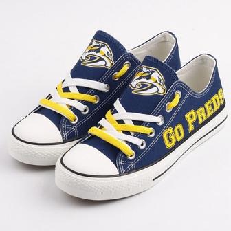 NashviIIe Predators NHL Hockey 2 Gift For Fans Low Top Custom Canvas Shoes | Favorety CA