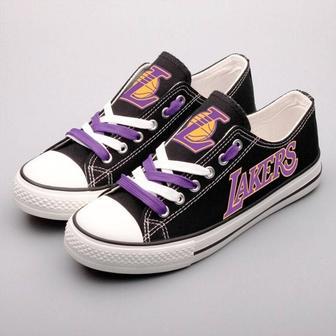 LA Lakers Custom Shoes Basketball Lakers Low Top Sneakers Los Angeles NBA Gumshoes Lakers | Favorety UK