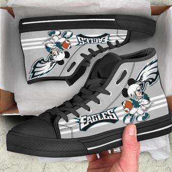 PhiIadeIphia EagIes Nfl Football Mickey Mouse Custom Canvas High Top Shoes HTS1405 | Favorety UK