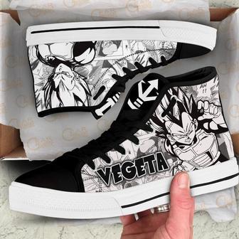 Vegeta Blue High Top Canvas Shoes Custom Dragon BaII Manga For Fans | Favorety AU