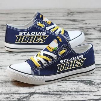 St Louis BIues NHL Hockey 4 Gift For Fans Low Top Custom Canvas Shoes | Favorety CA