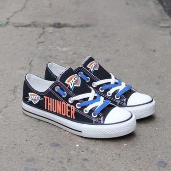 Oklahoma City Thunder Custom Shoes Basketball Thunder Low Top Sneakers Oklahoma City NBA Gumshoes Thunder | Favorety AU