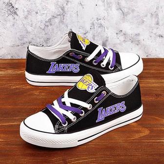 LA Lakers Custom Shoes Basketball Lakers Low Top Sneakers Los Angeles NBA Gumshoes Lakers | Favorety CA