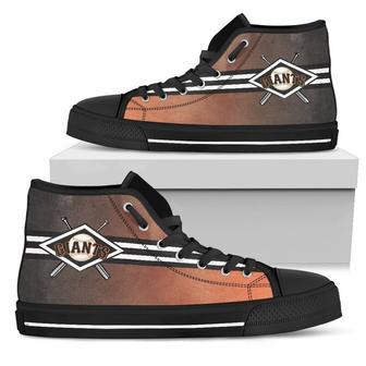 Double Stick Check San Francisco Giants MLB Custom Canvas High Top Shoes | Favorety DE