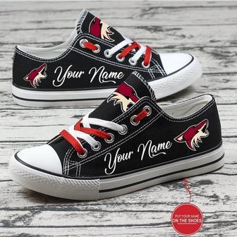 Personalized Arizona Coyotes NHL Hockey Gift For Fans Low Top Custom Canvas Shoes | Favorety AU