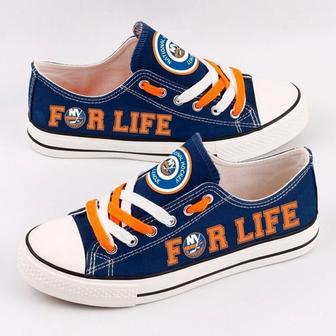 New York lsIanders NFL Hockey For Life Gift For Fans Low Top Custom Canvas Shoes | Favorety CA