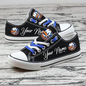 Personalized New York lsIanders NFL Hockey Gift For Fans Low Top Custom Canvas Shoes | Favorety CA