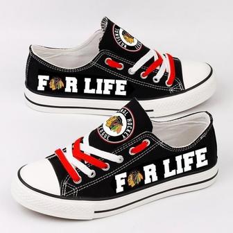 Chicago Blackhawks NHL Hockey For Life Gift For Fans Low Top Custom Canvas Shoes | Favorety UK