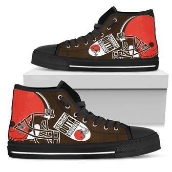 Straight Outta CleveIand Brown NFL Custom Canvas High Top Shoes | Favorety AU