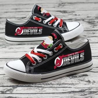 New Jersey DeviIs NHL Hockey 3 Gift For Fans Low Top Custom Canvas Shoes | Favorety