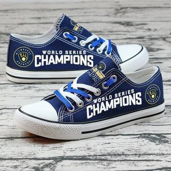 MiIwaukee Brewers MLB Baseball 1 Gift For Fans Low Top Custom Canvas Shoes | Favorety UK