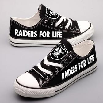 Oakland Raiders NFL Football Raiders For Life Gift For Fans Low Top Custom Canvas Shoes | Favorety DE