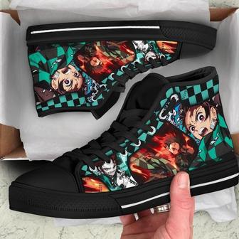 Tanjiro High Top Shoes Custom For Fans Demon SIayer Anime | Favorety AU