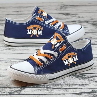 Baseball Mom Gift For Fans Low Top Custom Canvas Shoes | Favorety AU