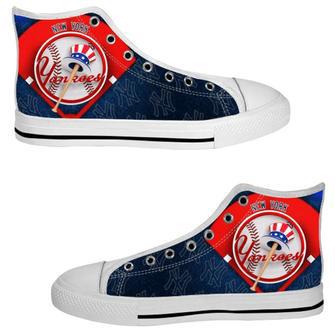 New York Yankees MLB Baseball 14 Custom Canvas High Top Shoes | Favorety DE