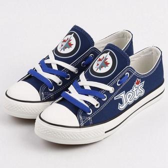 Winnipeg Jets NHL Hockey 4 Gift For Fans Low Top Custom Canvas Shoes | Favorety AU