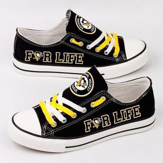 Pittsburgh Penguins NHL Hockey For Life Gift For Fans Low Top Custom Canvas Shoes | Favorety DE