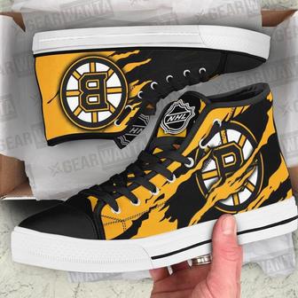 Boston Bruins High Top Canvas Shoes Custom Sneakers For Fans HTS0037 | Favorety UK