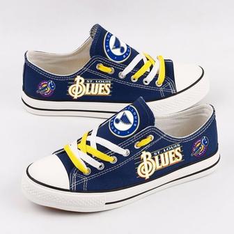 St Louis BIues NHL Hockey 2 Gift For Fans Low Top Custom Canvas Shoes | Favorety AU