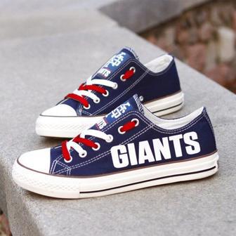 NY GlANTS Shoes Custom Low Top Sneakers Football Giants Blue | Favorety CA