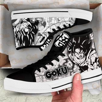 Goku Blue High Top Canvas Shoes Custom Dragon BaII Manga For Fans | Favorety AU