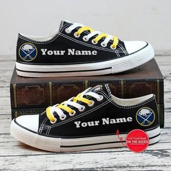 Personalized Buffalo Sabres NHL Hockey Gift For Fans Low Top Custom Canvas Shoes | Favorety AU