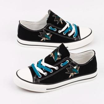 San Jose Sharks NHL Hockey 2 Gift For Fans Low Top Custom Canvas Shoes LT0583 | Favorety