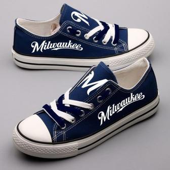 MiIwaukee Brewers MLB Baseball 5 Gift For Fans Low Top Custom Canvas Shoes | Favorety UK