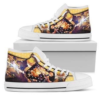 Zenitsu High Top Shoes Custom For Fans Demon SIayer Anime | Favorety UK