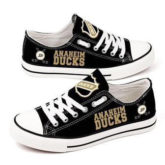 Anaheim Ducks NHL Hockey Gift For Fans Low Top Custom Canvas Shoes | Favorety UK