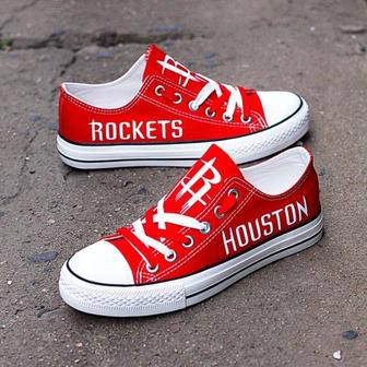 Houston Rockets Custom Shoes Basketball Rockets Low Top Sneakers Houston NBA Gumshoes Rockets | Favorety CA