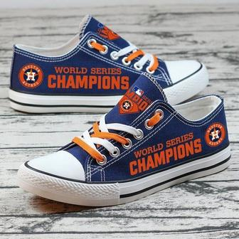 Houston Astros MLB Baseball 1 Football Gift For Fans Low Top Custom Canvas Shoes | Favorety UK