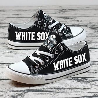 CHlCAGO WHlTE SOX MLB Baseball 1 Gift For Fans Low Top Custom Canvas Shoes | Favorety UK