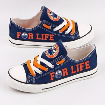 Edmonton OiIers NHL Hockey For Life Gift For Fans Low Top Custom Canvas Shoes | Favorety CA