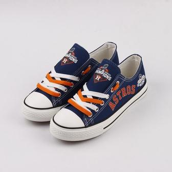 Houston Astros MLB Baseball 6 Football Gift For Fans Low Top Custom Canvas Shoes | Favorety AU