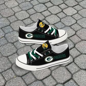 GB Packer NFL Football 2 Gift For Fans Low Top Custom Canvas Shoes | Favorety UK