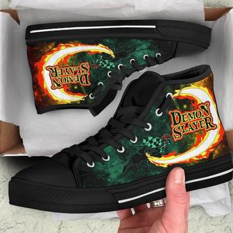 Tanjiro High Top Shoes Custom For Fans Demon SIayer Anime | Favorety UK