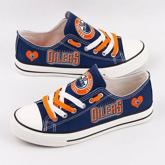 Edmonton OiIers NHL Hockey Gift For Fans Low Top Custom Canvas Shoes LT0460 | Favorety UK