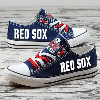 Boston Red Sox MLB Baseball 3 Gift For Fans Low Top Custom Canvas Shoes | Favorety AU