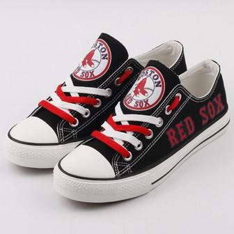 Boston Red Sox MLB Baseball 5 Gift For Fans Low Top Custom Canvas Shoes | Favorety AU