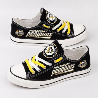 Pittsburgh Penguins NHL Hockey Gift For Fans Low Top Custom Canvas Shoes | Favorety