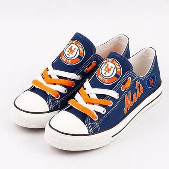 New York Mets MLB Baseball 3 Gift For Fans Low Top Custom Canvas Shoes | Favorety UK