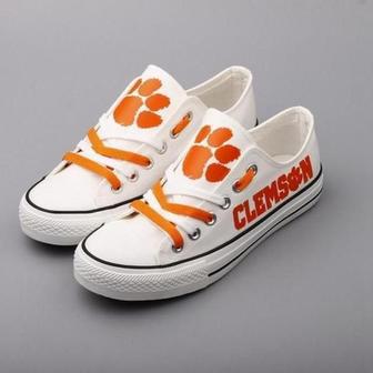 Clemson Tigers NFL Football 6 Gift For Fans Low Top Custom Canvas Shoes | Favorety CA