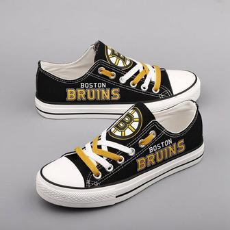 Boston Bruins NHL Hockey 1 Low Top Custom Canvas Shoes | Favorety